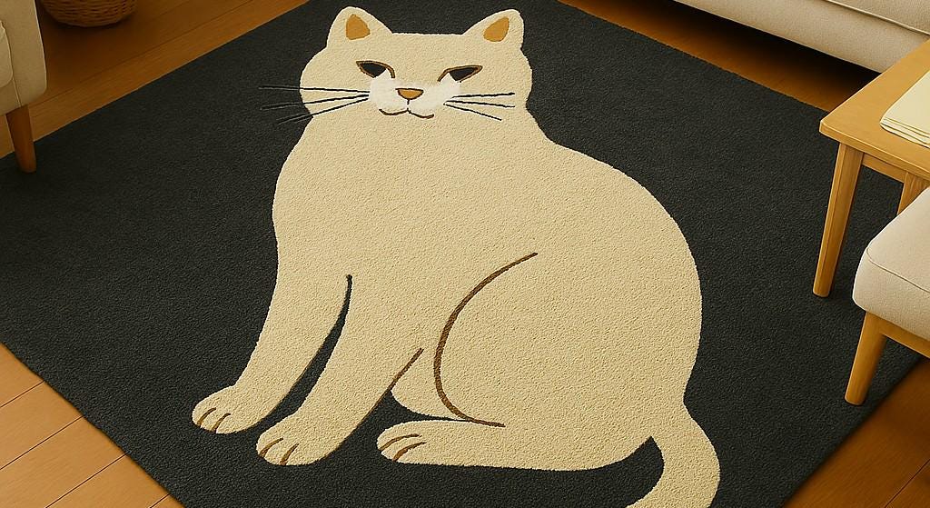 ラグ 猫 オルネコ・ファーミニラグ 65 50cm ラグ オルネ ド フォイユ