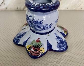 Portuguese Hand Painted Candle Holder, Home Decor, Numbered, Vestal Pottery, Vintage Communium Candle