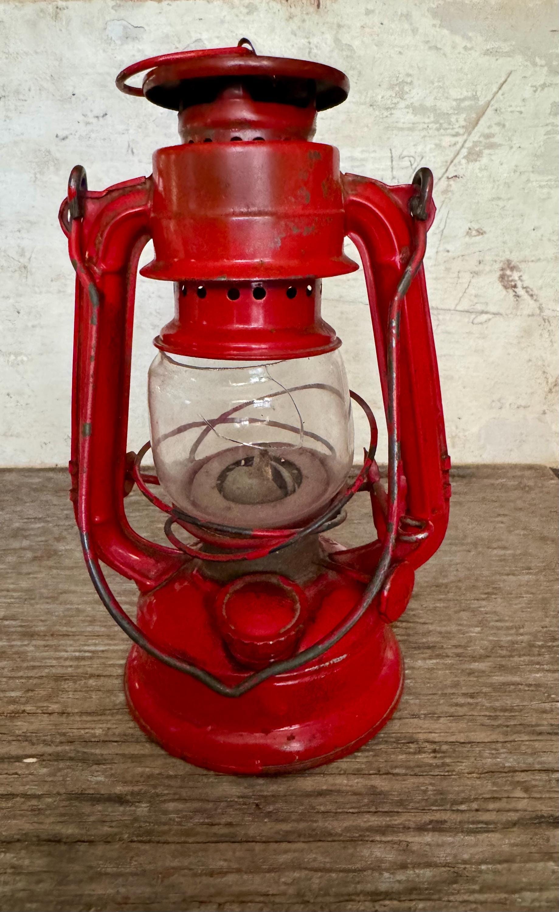 Vintage 1940s Red Train Lanterns, Winged Wheel #350, Made in Japan