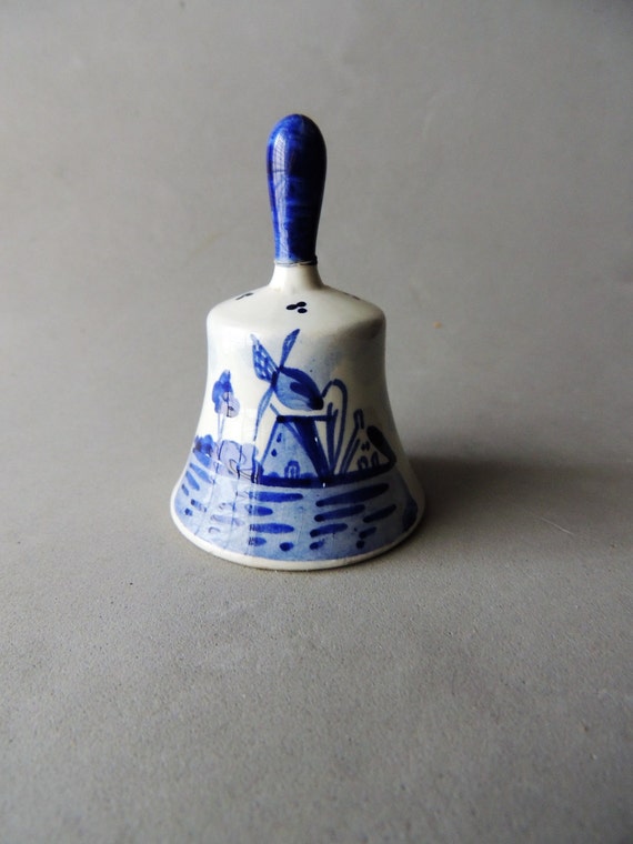 Vintage Blue Delft Bell Ceramic Bell Hand Painted Bell Etsy