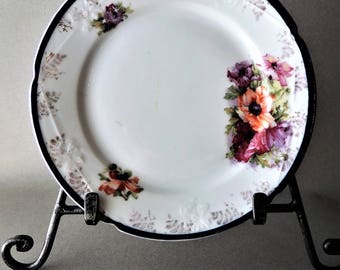 Vintage Floral Saucer, Small Saucer, Antique China, Dessert Plate, Tea Cup Saucer, Vintgage Dinnerware, Antique Housewares Vintage Tableware