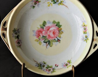 Antique Hand Painted Nippon Bowl, Serving Bowl, Soup Bowl, Vintage Kitchen Decor, Floral Pattern Vintage Bowl