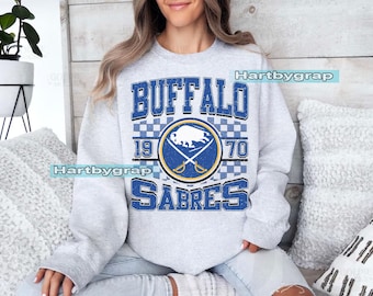 Buffalo Sabre Sweatshirt, Vintage Buffalo hockey shirt, Buffalo Hockey Crewneck, Sabres Hockey youth sweater, Hockey Fan gift
