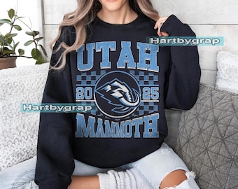 Sudadera Utah Mammoth, camiseta vintage de hockey de Utah, jersey de cuello redondo de hockey de Utah, suéter juvenil de hockey Mammoth, regalo para fanáticos del hockey