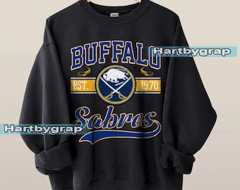 Buffalo Sabre Sweatshirt, Vintage Buffalo hockey shirt, Buffalo Hockey Crewneck, Sabres Hockey youth sweater, Hockey Fan gift