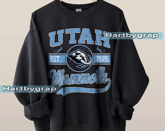 Sudadera Utah Mammoth, camiseta vintage de hockey de Utah, jersey de cuello redondo de hockey de Utah, suéter juvenil de hockey Mammoth, regalo para fanáticos del hockey