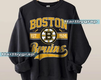 Sudadera Boston Bruin, camiseta vintage de hockey de Boston, jersey de cuello redondo de hockey de Boston, suéter juvenil de hockey de los Bruins, regalo para fanáticos del hockey