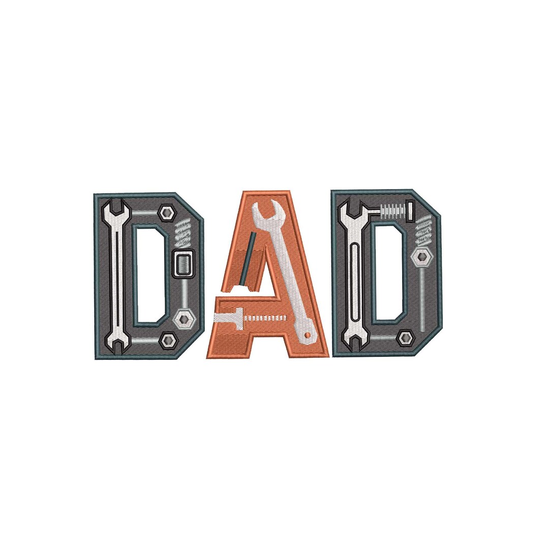 Screwdriver Lettering Dad Tools Embroidery Design, Father’s Day Machine Embroidery File ...