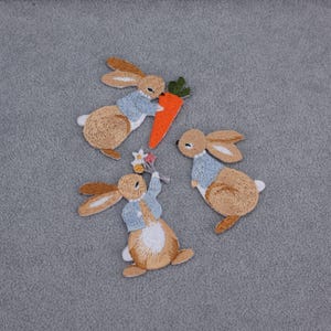 Cute Bunny Gift Set Iron on Patch/Animal Badge /Embroidered Patch /DIY Embroidery/Decorative Patch/Embroidered Applique/Rabbit Lover Gift