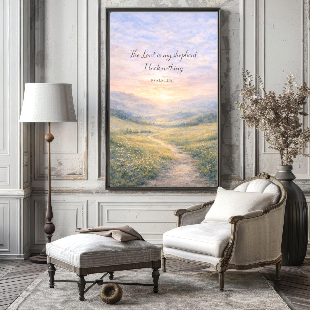 Psalm 23 the Lord is My Shepherd Canvas Framed Christian Scripture Wall ...