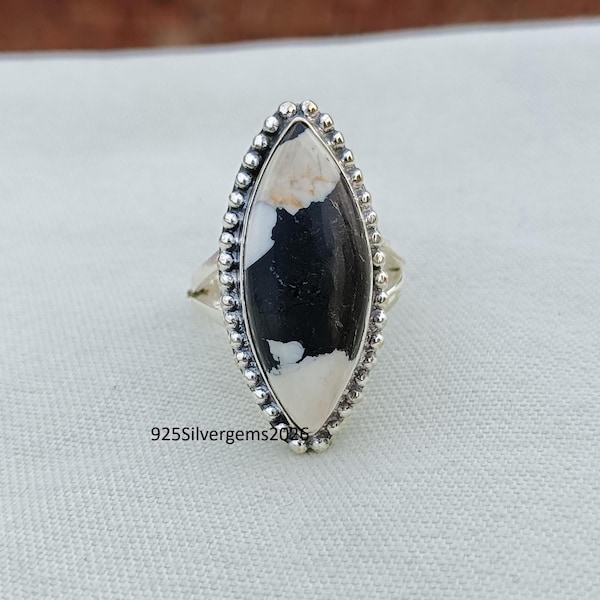 Anillo de plata de ley con turquesa de búfalo hecho a mano