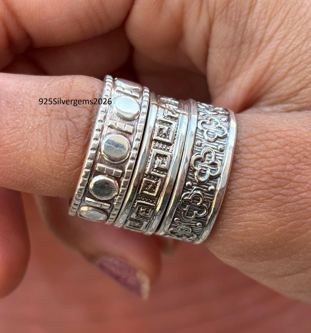 Handmade Sterling Silver Band Rings, Set of 3, Boho Stacking Jewelry - Etsy