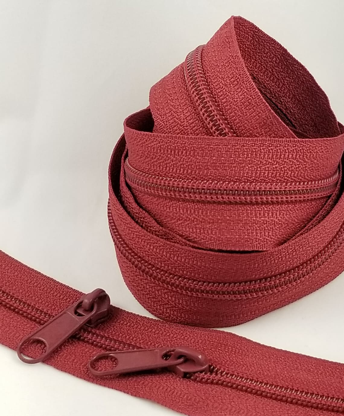 Burgundy 4.5 Zipper by the Yard Etsy