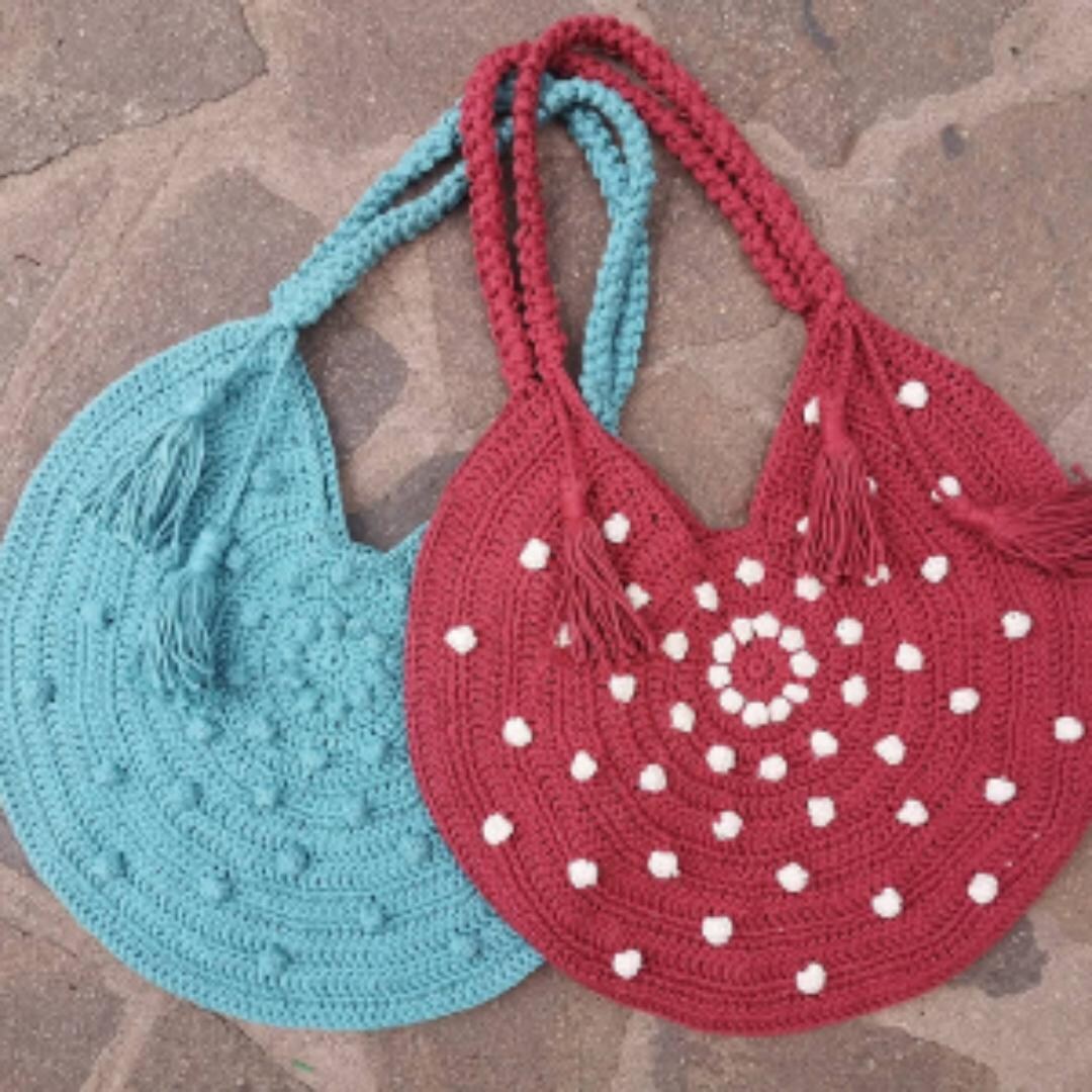 Round Crochet Bag Pattern – PDF Tutorial With Photos & Video – Shoulder ...