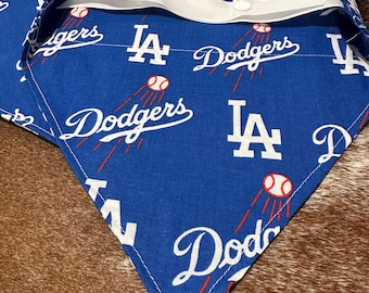 Dodgers Pet Bandana - Handmade LA Baseball Dog Collar