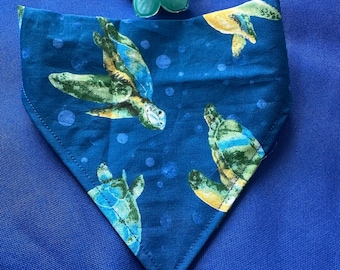 Pañuelo para mascotas con diseño de tortuga marina, bufanda para perros y gatos con temática marina