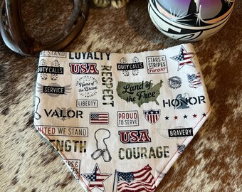 Patriotic Military Pet Bandana, USA Dog/Cat Neckwear