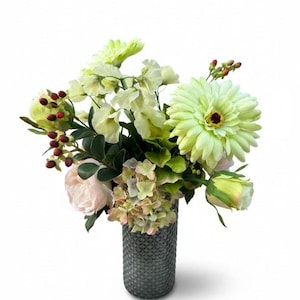 flOrosIte | Faux|Artificial Hydrangea and Peony Arrangement with Vase (45cm)