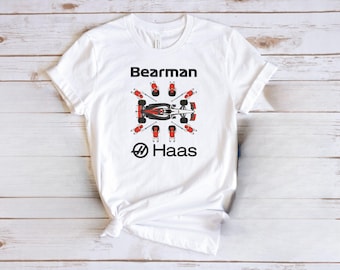 Oliver Bearman Tshirt, Car Racing Tee, Racing Gift, Motor Sports Tshirt, Racing Car Driver Shirt, Bearman Shirt, Haas Tshirt, Gift for Him