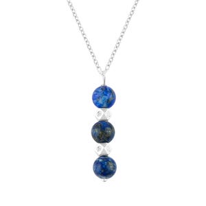 Lapis Lazuli Pendant Necklace, Deep Blue Gemstone Beads | Silver Chain | Healing Crystal Jewelry | Gift for Her | Handmade Necklace For Love
