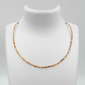 Carnelian Beaded Necklace, Orange Gemstone Choker, Healing Crystal Jewelry, Layered Carnelian Necklace, Handmade Gift for Her, Natural Beads