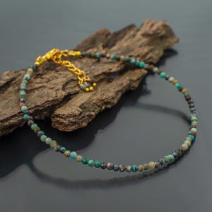 African Turquoise Beaded Bracelet: Natural Gemstone Healing Crystal Jewelry