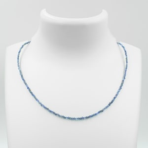 Blue Sapphire Beaded Necklace, Healing Crystal Choker, September Birthstone Jewelry, Dainty Gemstone Necklace, Gift for Her, Natural Beads