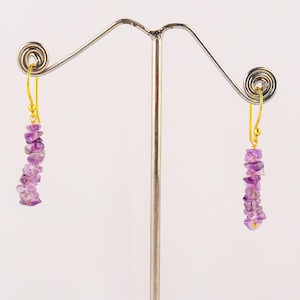 Raw Amethyst Chip Earrings,  Handmade Purple Crystal Dangle Earrings,February Birthstone Gift ,Boho Gemstone Jewelry |Beautiful Gift For Her