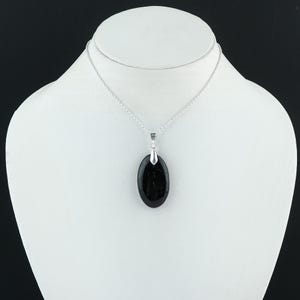 Black Tourmaline Pendant Necklace ,Protection Crystal Jewelry, Healing Stone Necklace for Men & Women, Grounding Energy Gift For Her And Him
