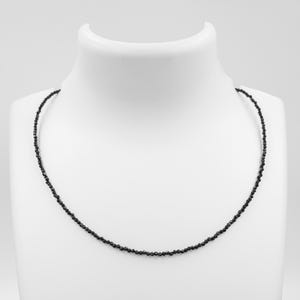 Black Onyx Necklace, Dainty Gemstone Beaded Necklace, Adjustable Minimalist Jewelry, Handmade Boho Necklace, Protection Stone Gift