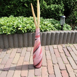 Handmade Striped Ceramic Vase – Minimalist Modern Flower Holder for Desk & Home Décor