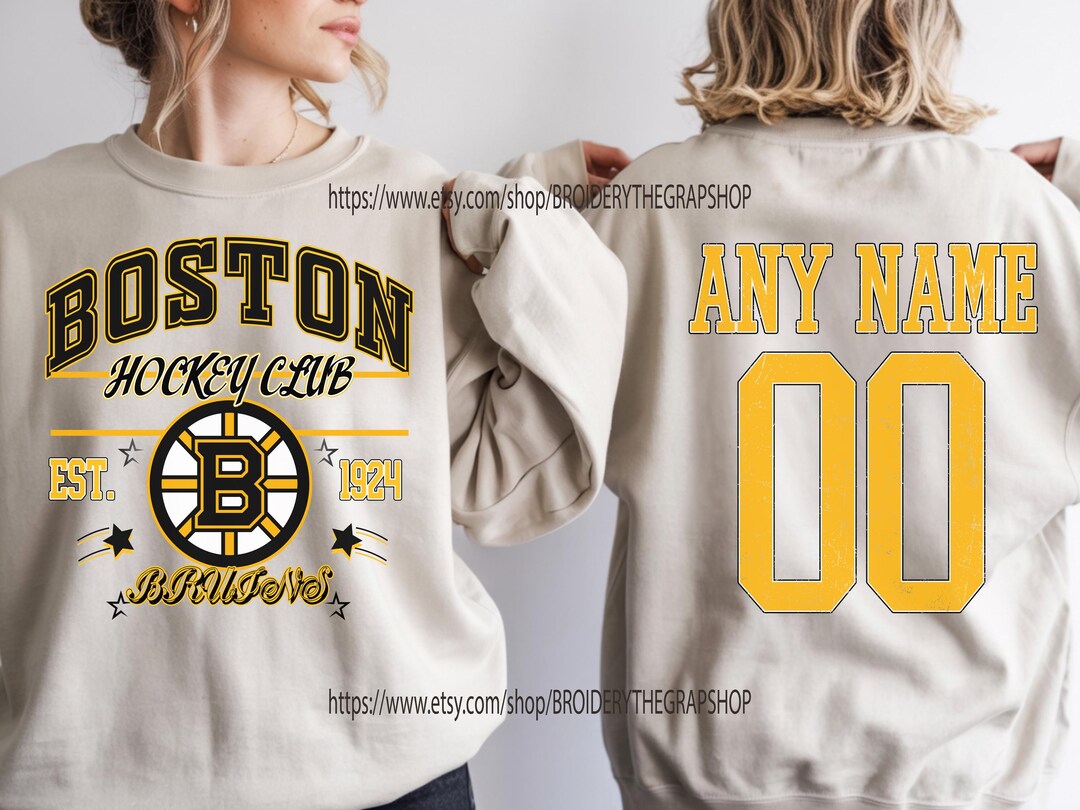 Personalized Name and Number Boston Bruins Sweatshirt, Boston Bruins ...