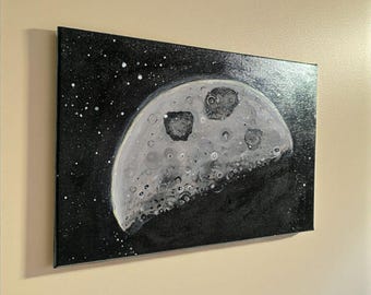 Half Moon Glow – Original Acrylic Painting on Canvas