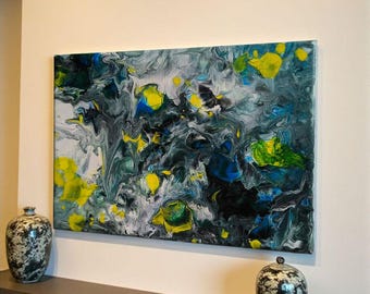 Courants émotionnels - Peinture acrylique abstraite originale sur panneau de toile