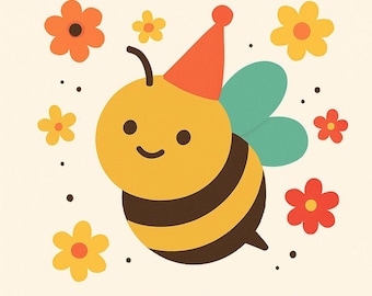 Ha-Bee Birthday Card | Cute Printable Birthday Card | Funny Bee Digital Card