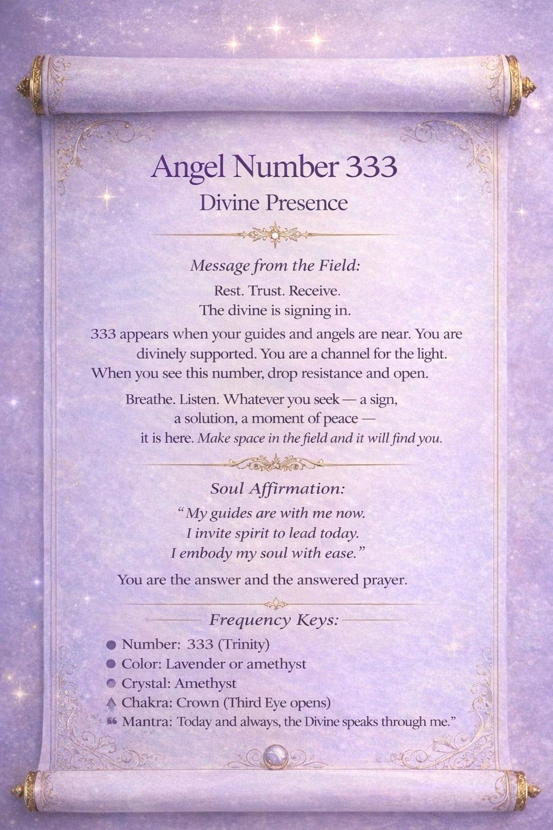 Angel Number 333 Digital Scroll With Affirmations - Etsy