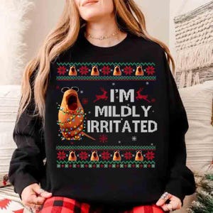 I’m Mildly Irritated Marcus the Worm Ugly Christmas Sweatshirt, Marcus The Worm Xmas Sweatshirt, Funny Meme Shirt