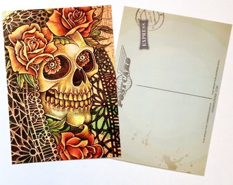 Set of 3 Day of the Dead Postcards