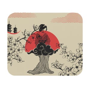 Japanese Mouse Pad, Rectangle Desk Mat for PC Gamer and Japan Lover, Custom Design Gift, Office Decor, Gaming Accessory, Desk Organizer