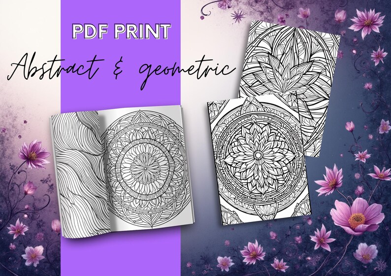 Abstract & Geometric Patterns Coloring Book | 20 Modern Mandala Pages ...