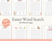 Easter Word Search Printable | 20 Easter Word Search Puzzles for Kids & Adults | Fun Classroom and Holiday Activity | Instant Download PDF