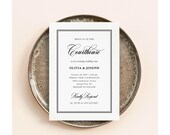 Courthouse Wedding Elopement Invitation, Canva Template, Editable and Printable, 5x7" and Mobile Phone Invite