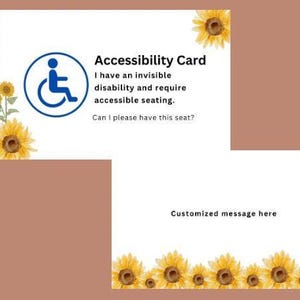 Accessibility Card to Advocate for Accessible Seating Discretely