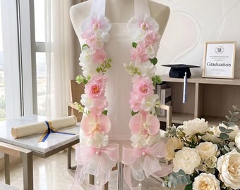 Pastel Floral Senior Keepsake, Handmade Floral Graduation Stole, Custom Handmade Pastel Floral GradStole, Custom Grad Sash, Graduation 2026
