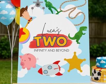 Two Infinity and Beyond Welcome Sign  – Toy Story Inspired Sign – Instant Download