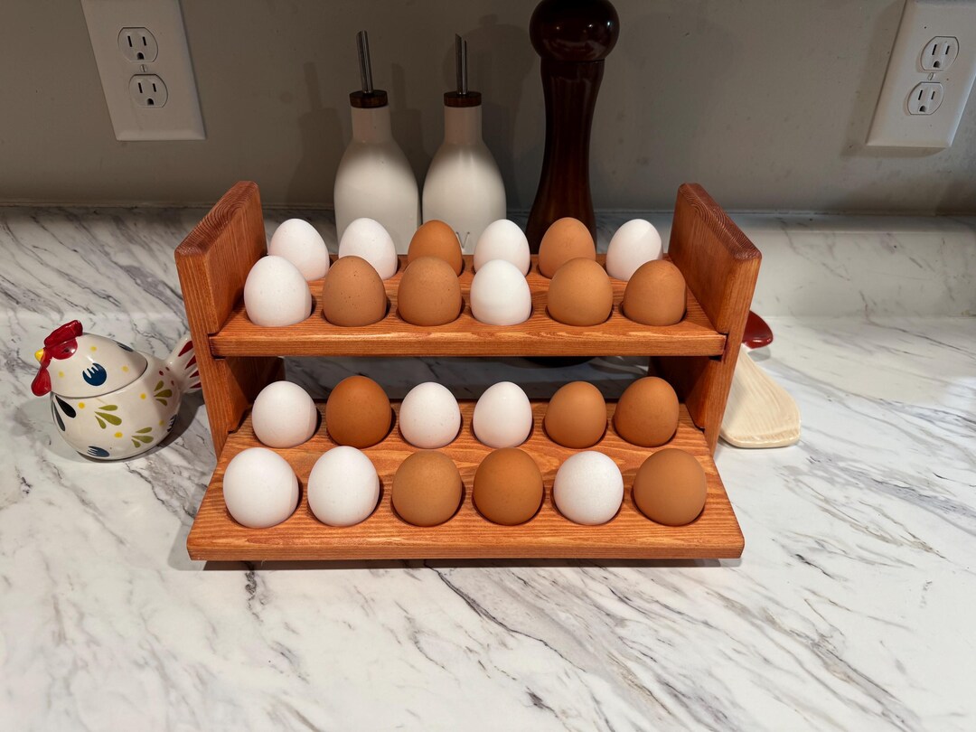 Egg Double Rack Double Level Egg Rack With Pull-out Bottom Shelf Gunstock Orange - Etsy