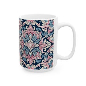 Elegant Florals Ceramic Mug - Perfect Gift for Tea Lovers, Coffee Cups