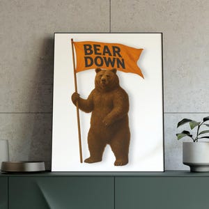 Bear Down Chicago Bears - Digital Print Art Poster for Living Room.  Chicago Digital Art.  Chicago, Illinois Chicago Bears Football