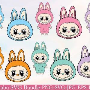 labubu svg bundle,labubu svg,Labubu Clipart,Labubu PNG,Cute Labubu Vector, Cartoon Character SVG, Cricut Cut Files, Digital Download, Labubu