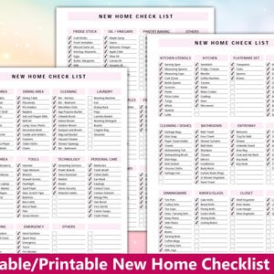 New home checklist printable PDF, New home gift,New home checklist and planner,New home checklist to buy,New home checklist editable,Moving